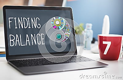 Finding Balance Yin-yang Wellbeing Concept Stock Photo