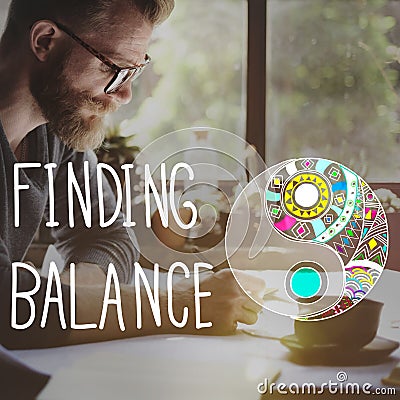 Finding Balance Yin-yang Wellbeing Concept Stock Photo