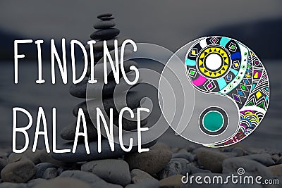 Finding Balance Yin-yang Wellbeing Concept Stock Photo