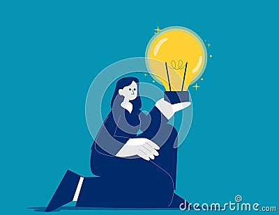 Finding brilliant ideas. Business vector concept Vector Illustration