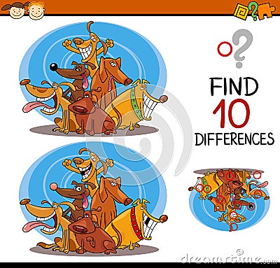 Finding differences cartoon task Vector Illustration