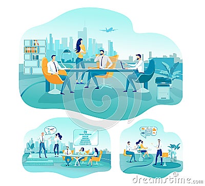 Finding Good Business Solutions to Pressing Tasks Vector Illustration