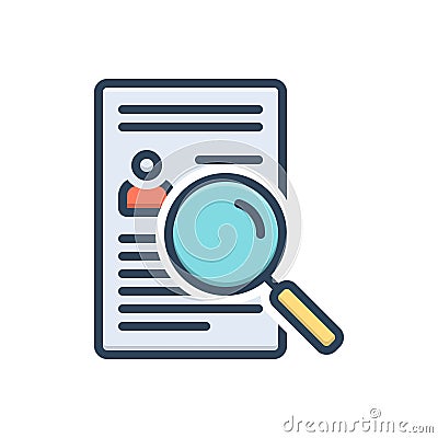 Color illustration icon for Findings, achievement and application Cartoon Illustration