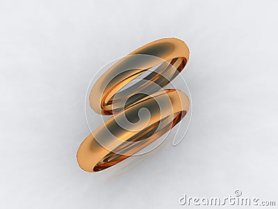 Fine 24 karat gold wedding bands Stock Photo