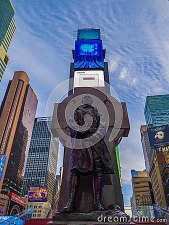 Fine Art America father duffy monument statue times square New York City USA Editorial Stock Photo