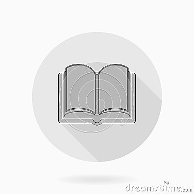 Fine Flat Icon With Book Stock Photo