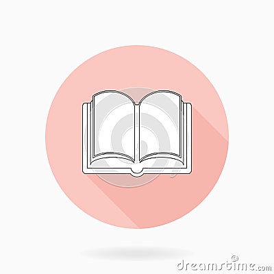 Fine Flat Icon With Book Stock Photo