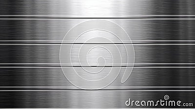 Fine brushed wide metal steel or aluminum plate background Stock Photo