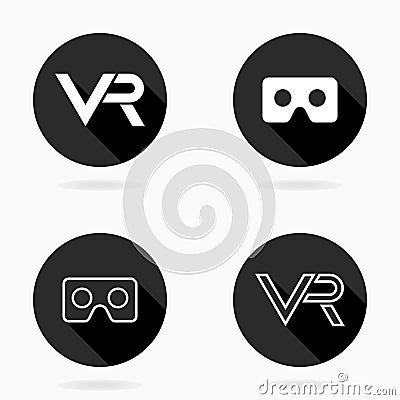Fine Flat Icon With VR Logo Stock Photo