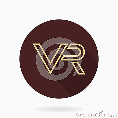 Fine Flat Icon With VR Logo Stock Photo
