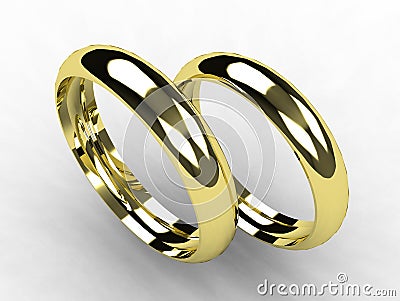 Fine gold wedding bands Stock Photo