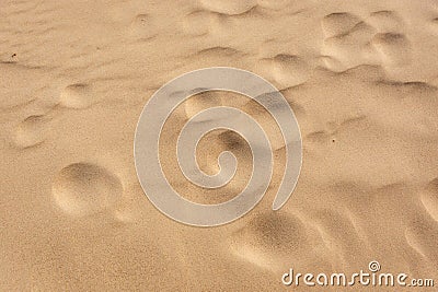 Fine golden sand with small dunes on a sunny day Stock Photo