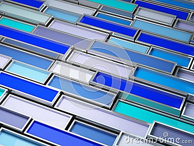 Fine image 3d of chrome tank with blue paint Stock Photo