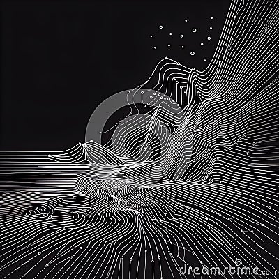 Fine line designed minimalistic repeating pattern projected. Stock Photo