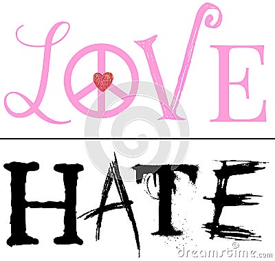 A Fine Line Between Love and Hate Cartoon Illustration