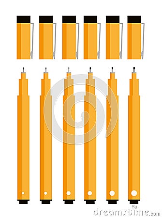 Fine Line Pens Stock Photo