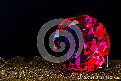 Fine luxury rose diamond. Jewelry decoration on the dark background. Stock Photo