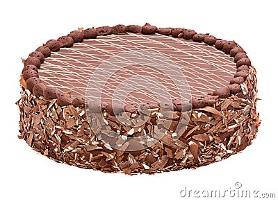 Fine milk Chocolate torte - cake with striped top Stock Photo