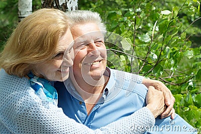 Fine older people are enjoying the fresh air Stock Photo