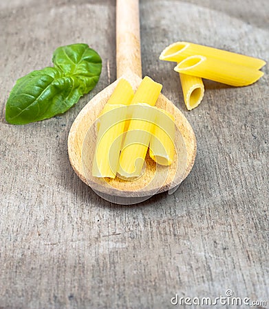 Fine penne noodles Stock Photo