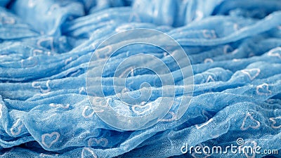 Finest cotton fabric in light blue Stock Photo