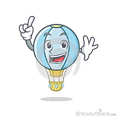 Finger air balloon character cartoon Vector Illustration