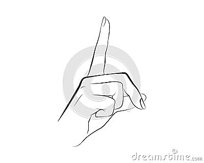 Shh finger asking for silance Vector Illustration