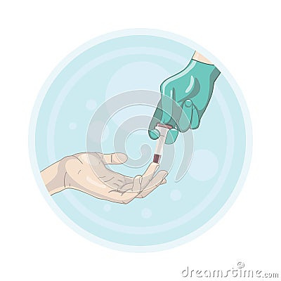 Finger blood test with lancet Stock Photo