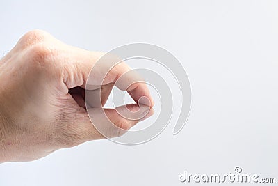 Finger catching posture isolate on white background for design. Stock Photo