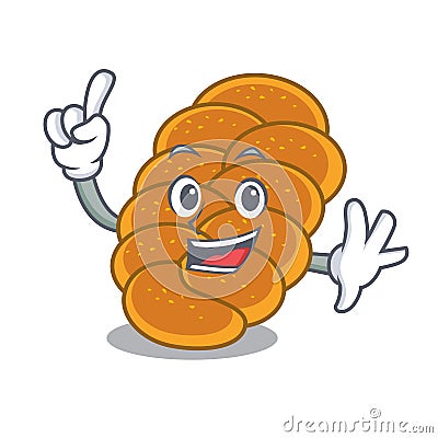 Finger challah mascot cartoon style Vector Illustration