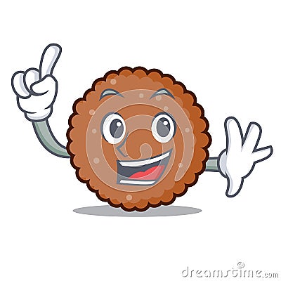 Finger chocolate biscuit mascot cartoon Vector Illustration