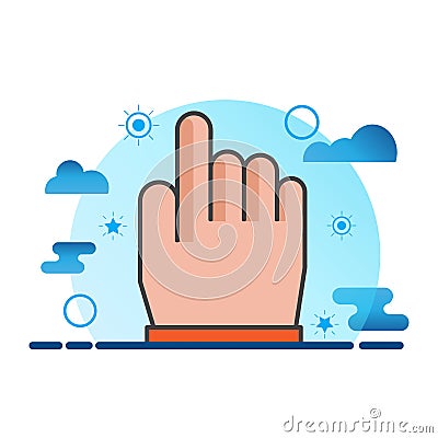 Finger click illustration. Flat vector icon. can use for, icon design element,ui, web, mobile app Vector Illustration