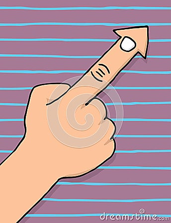 Finger cursor pointing arrow Stock Photo