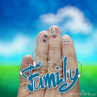 Finger family travels at the beach and family Stock Photo