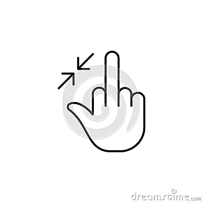 Finger, gesture, hand, two outline icon. Element of simple icon for websites, web design, mobile app, info graphics. Signs and sym Stock Photo