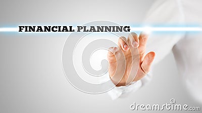 Finger Highlighting Financial Planning Words Stock Photo