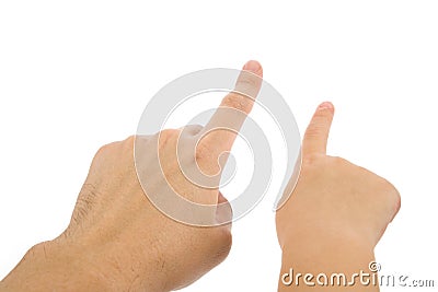 Finger pointing Stock Photo