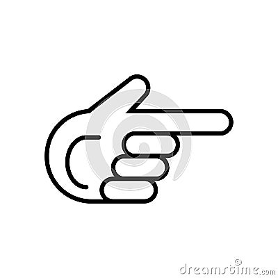 Finger pointing aside vector icon. Direction. Vector Illustration