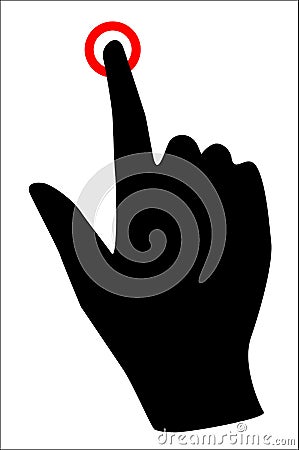 Finger pointing or pressing virtual button Vector Illustration