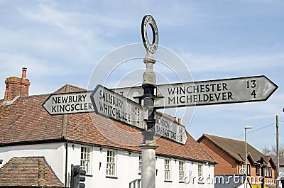 Overton Signpost, Hampshire Stock Photo