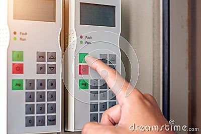Variable speed drive inverter used in factories Stock Photo