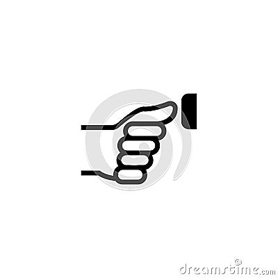 Finger Pressing Door Bell Flat Vector Icon Vector Illustration