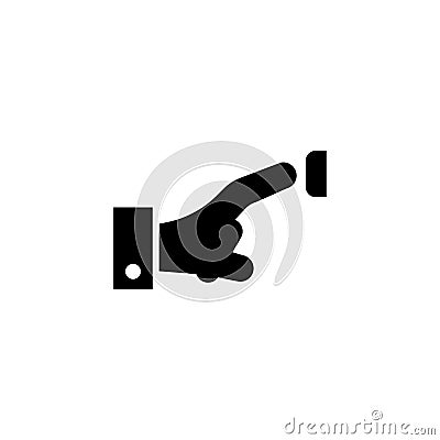 Finger Pressing Doorbell, Pushing Door Bell Flat Vector Icon Vector Illustration