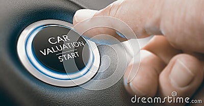 Used car valuation concept. How much is a vehicle worth Stock Photo