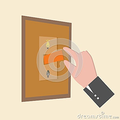 Finger Pressing On/Off Vector Illustration