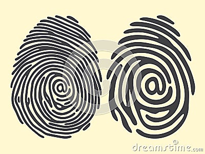 Finger print email Vector Illustration