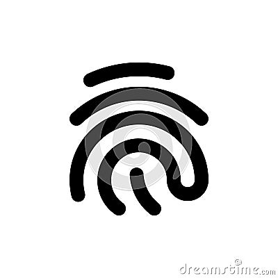 Finger print, line web or mobile interface vector icon Vector Illustration