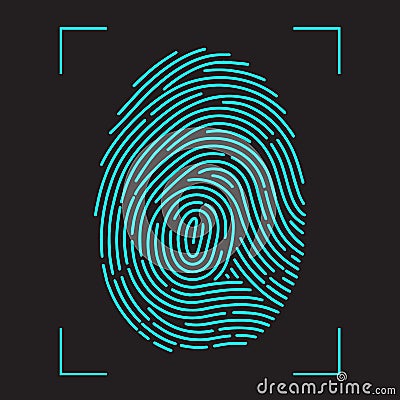 Finger-print Scanning Identification System. Vector Illustration