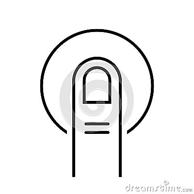 Finger print scanning security vector icon Vector Illustration