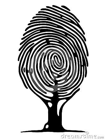 Finger print tree Vector Illustration